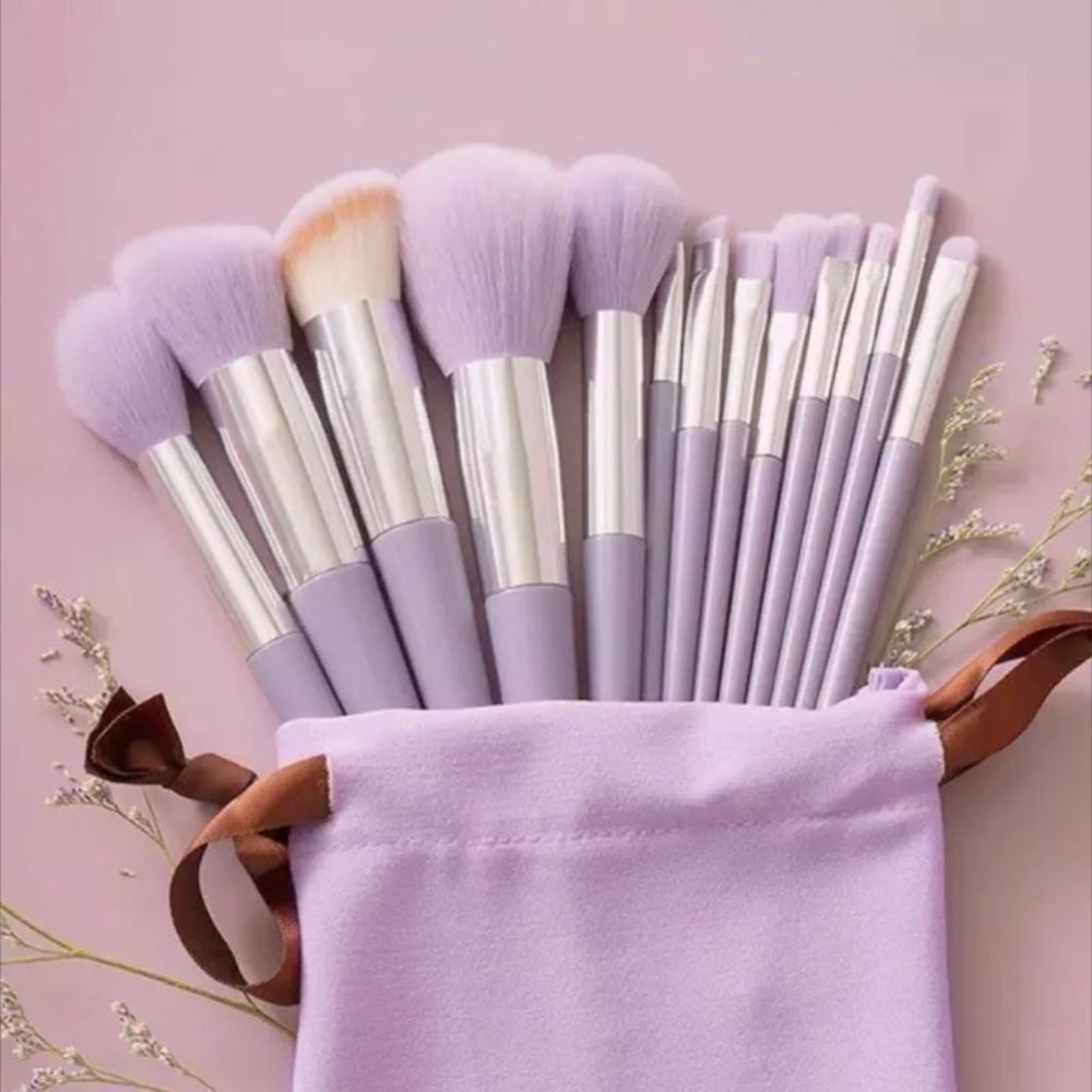 Makeup Brush Kit 13pc with bag (purple)
